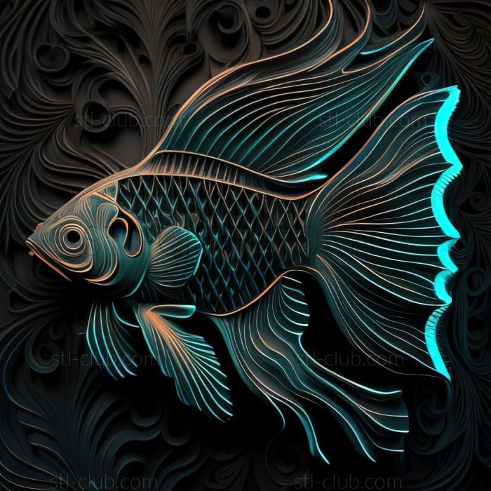 st Black neon fish